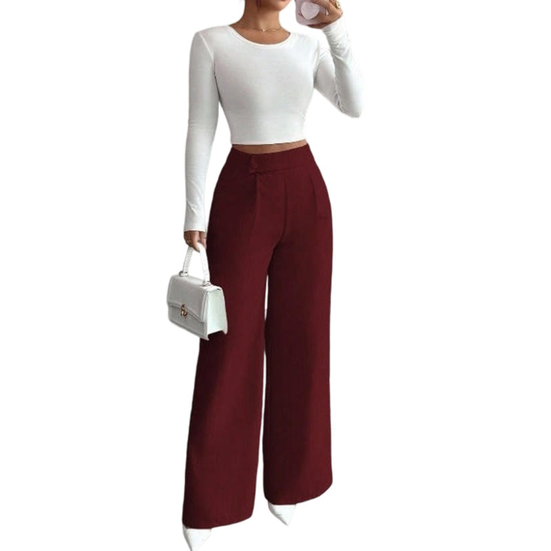 Women's Elegant  High Waist Wide Leg Pants