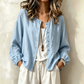 Women's Loose Solid Color Button Down Shirt