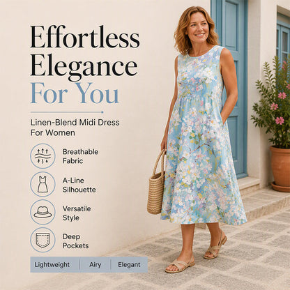 Women's Sleeveless Linen Dress