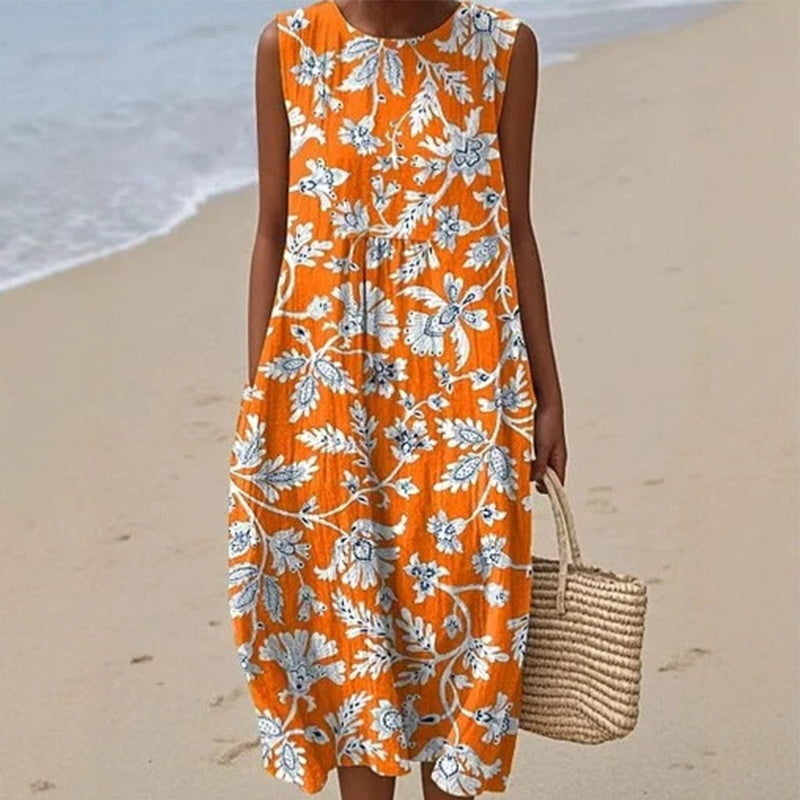 Women's Sleeveless Linen Dress