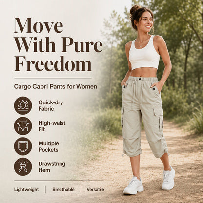Women's Lightweight Quick Dry Cargo Capri Pants