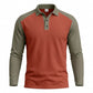 Men's Casual Color-Block Long Sleeve Shirt
