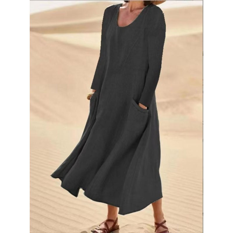 👗 50% OFF NOW! Women's Solid Color Long Sleeve Dress