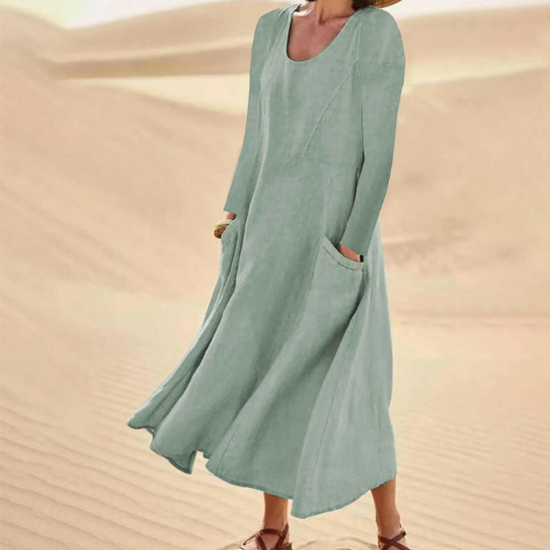 👗 50% OFF NOW! Women's Solid Color Long Sleeve Dress
