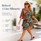 Women's Ethnic Print V-Neck Tiered Dress