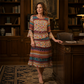 Women's Ethnic Print V-Neck Tiered Dress