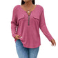 Women's Zipper V-Neck Ribbed Knit Long Sleeve Top