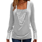 Women's Elegant Sequin Patchwork Long Sleeve Top