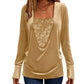Women's Elegant Sequin Patchwork Long Sleeve Top