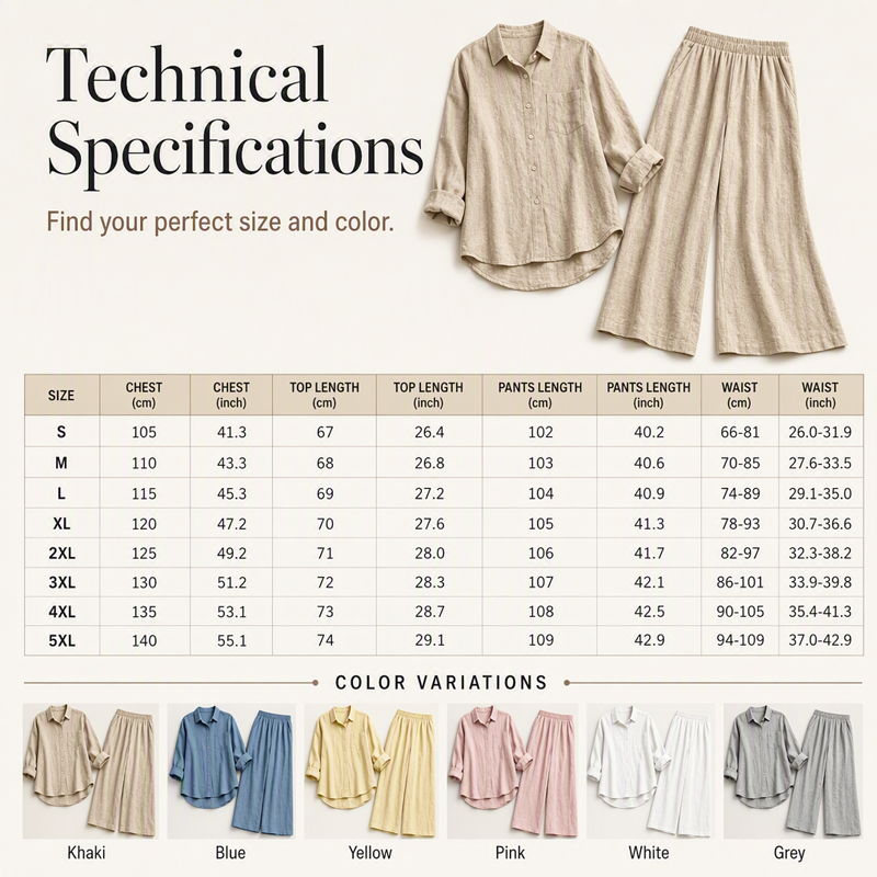 Women's Casual Shirt & Flowy Wide-Leg Pants Set