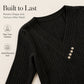 ⏰Last Day Sale 50% Off💃Women's Ribbed Knit V-Neck Top with Decorative Buttons