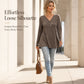 ⏰Last Day Sale 50% Off💃Women's Ribbed Knit V-Neck Top with Decorative Buttons