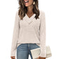⏰Last Day Sale 50% Off💃Women's Ribbed Knit V-Neck Top with Decorative Buttons