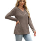 ⏰Last Day Sale 50% Off💃Women's Ribbed Knit V-Neck Top with Decorative Buttons