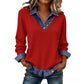 Women's Casual Patchwork Long Sleeve Top