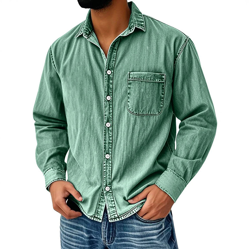 ⏰Last Day Sale 54% Off 💃 Men's Retro Washed Denim Shirt