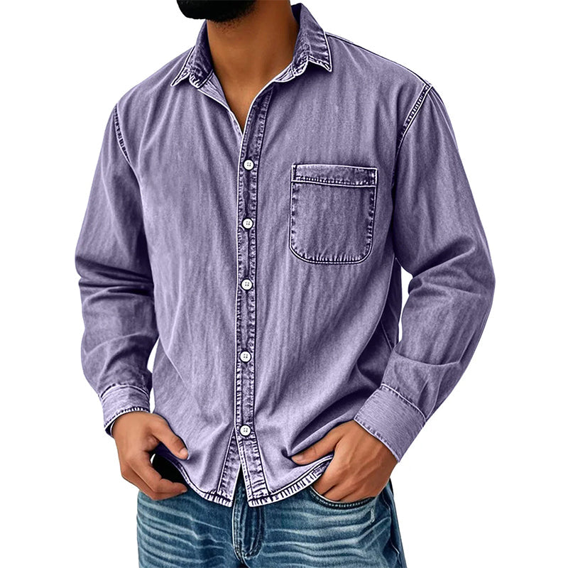 ⏰Last Day Sale 54% Off 💃 Men's Retro Washed Denim Shirt