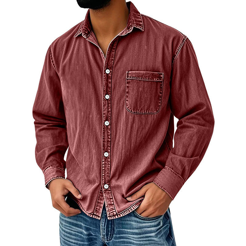 ⏰Last Day Sale 54% Off 💃 Men's Retro Washed Denim Shirt