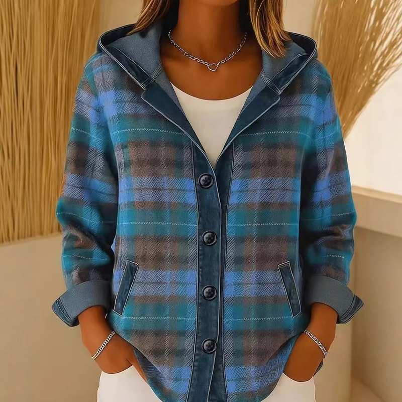 ⏰Last Day Sale 55% Off💃 Women's Denim Patchwork Hooded Jacket