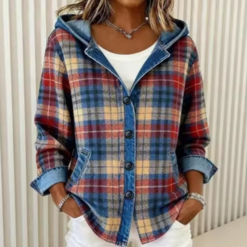 ⏰Last Day Sale 55% Off💃 Women's Denim Patchwork Hooded Jacket