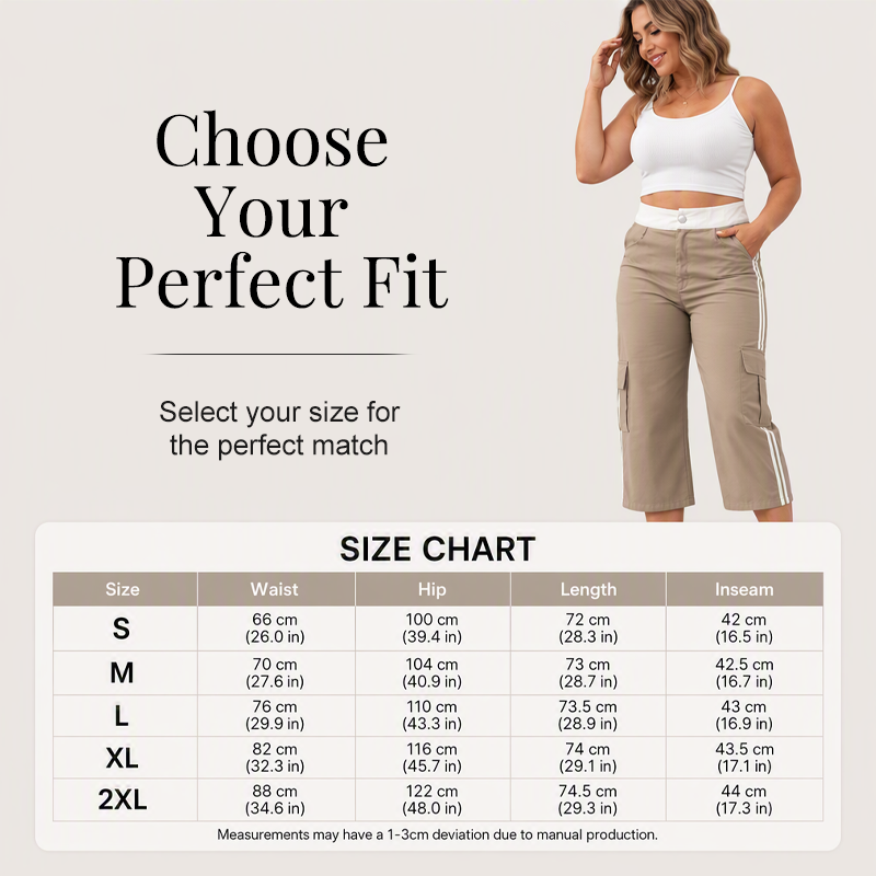 Women's Sporty Side Stripe Capri Cargo Pants