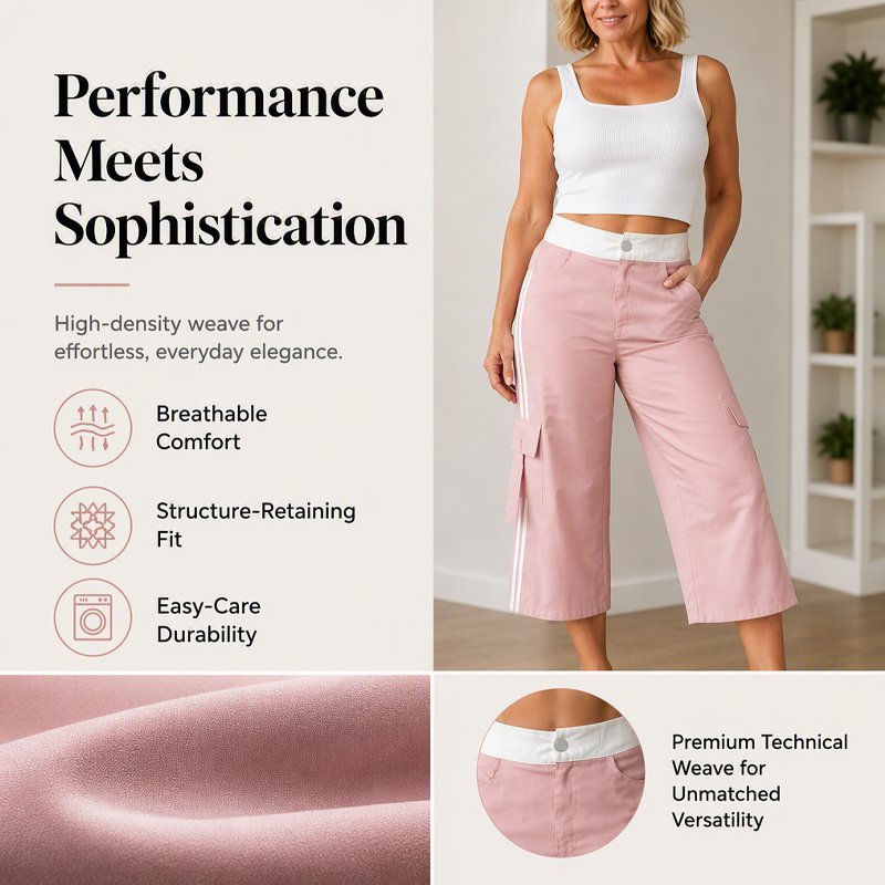 Women's Sporty Side Stripe Capri Cargo Pants