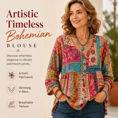 Women's Loose Fit V-Neck Casual Blouse