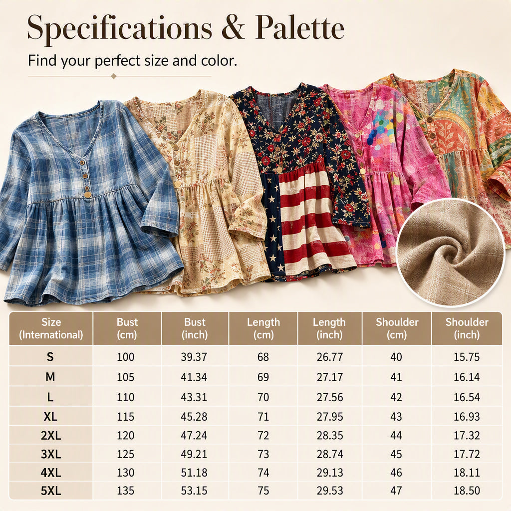 Women's Loose Fit V-Neck Casual Blouse
