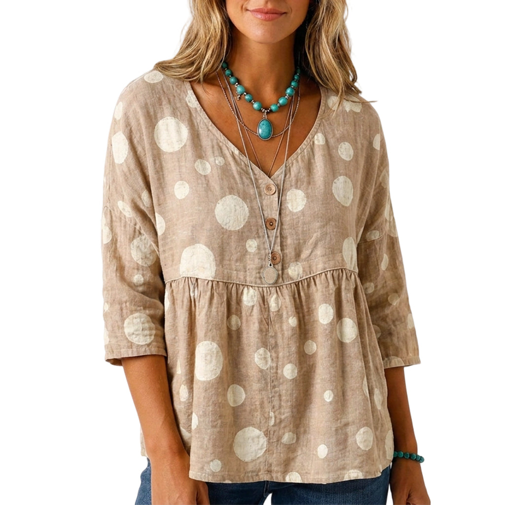 Women's Loose Fit V-Neck Casual Blouse