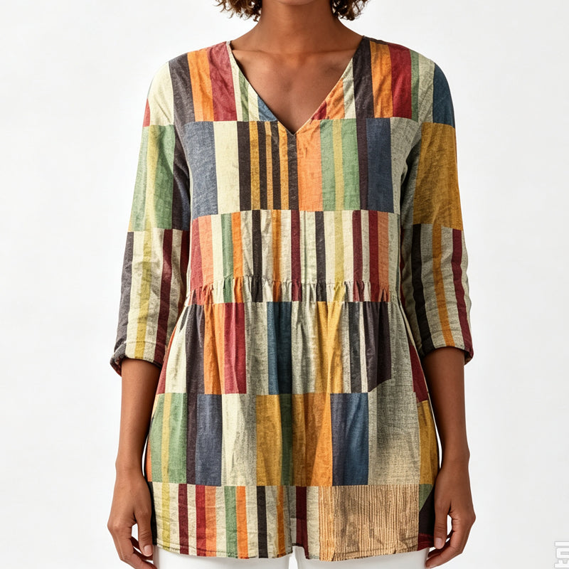 Women's Loose Digital Print Round Neck T-Shirt Short Sleeve Casual Top