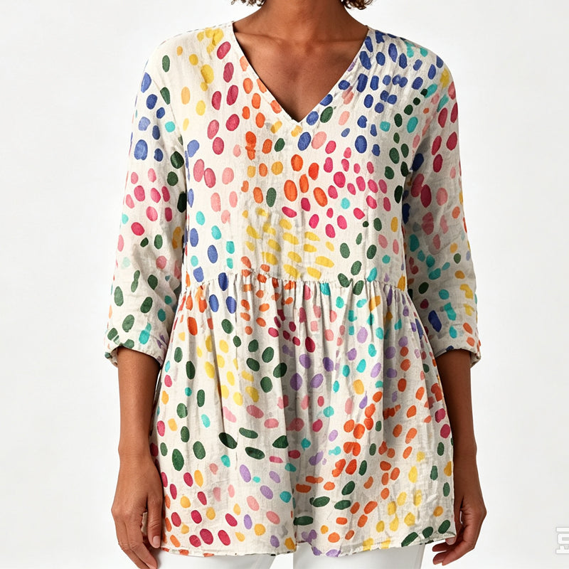 Women's Loose Digital Print Round Neck T-Shirt Short Sleeve Casual Top