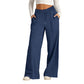 Women's Casual Wide-Leg Pants with Drawstring Elastic