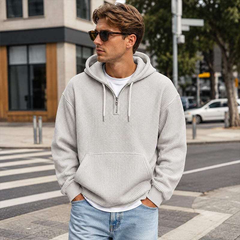 ⏰️LIMITED-TIME 50% OFF & FREE SHIPPING! ✨Men's Knit Quarter-Zip Hoodie Sweatshirt
