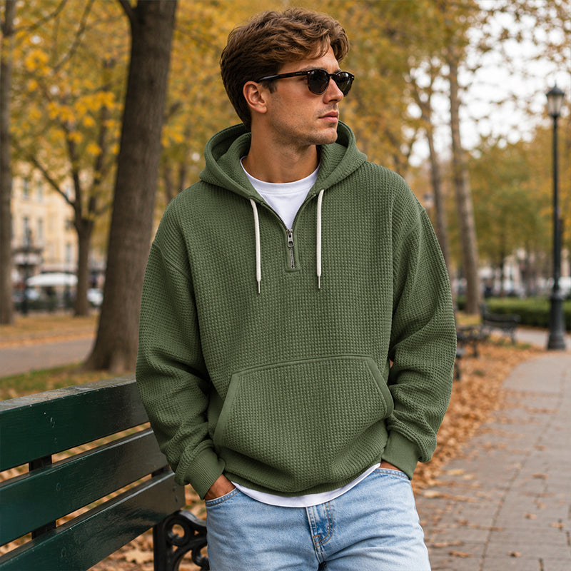 ⏰️LIMITED-TIME 50% OFF & FREE SHIPPING! ✨Men's Knit Quarter-Zip Hoodie Sweatshirt