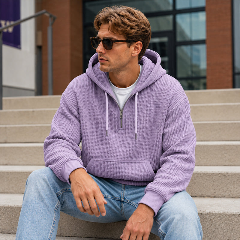 ⏰️LIMITED-TIME 50% OFF & FREE SHIPPING! ✨Men's Knit Quarter-Zip Hoodie Sweatshirt