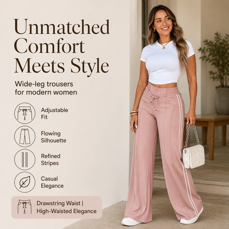 ☀️👖Seasonal Style - High-Rise Drawstring Pants – Breezy Comfort & Easy Pairing for Any Casual Look