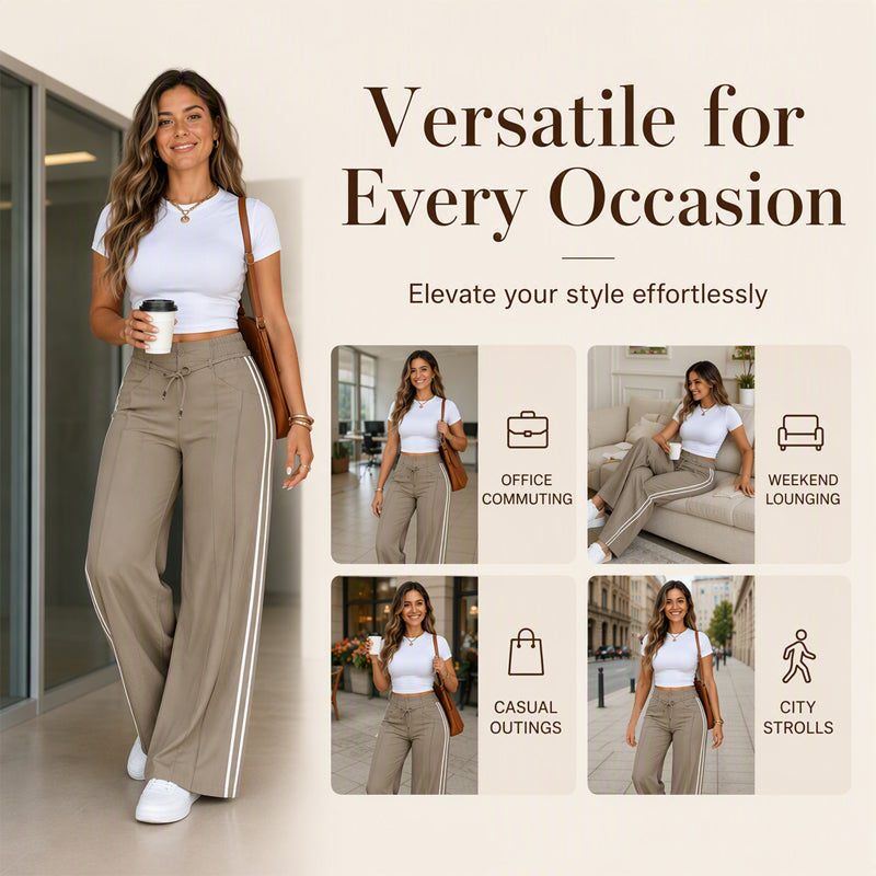 ☀️👖Seasonal Style - High-Rise Drawstring Pants – Breezy Comfort & Easy Pairing for Any Casual Look