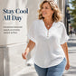 Women's Casual V-Neck Short Sleeve Textured Crinkle Top