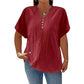 Women's Casual V-Neck Short Sleeve Textured Crinkle Top