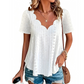 Breathable Jacquard V-Neck Top