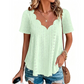 Breathable Jacquard V-Neck Top