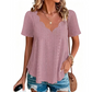 Breathable Jacquard V-Neck Top