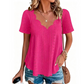 Breathable Jacquard V-Neck Top