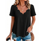 Breathable Jacquard V-Neck Top
