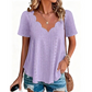Breathable Jacquard V-Neck Top
