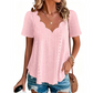 Breathable Jacquard V-Neck Top