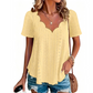 Breathable Jacquard V-Neck Top