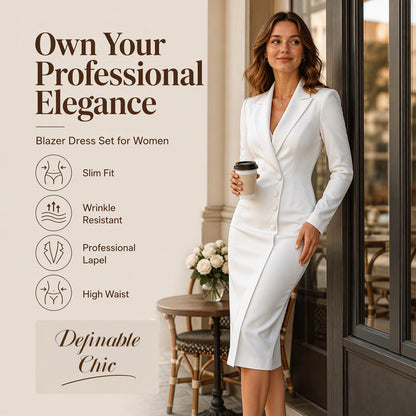 ⌛Limited-Time Offer-Women's Elegant Asymmetrical Single Breasted Blazer Dress