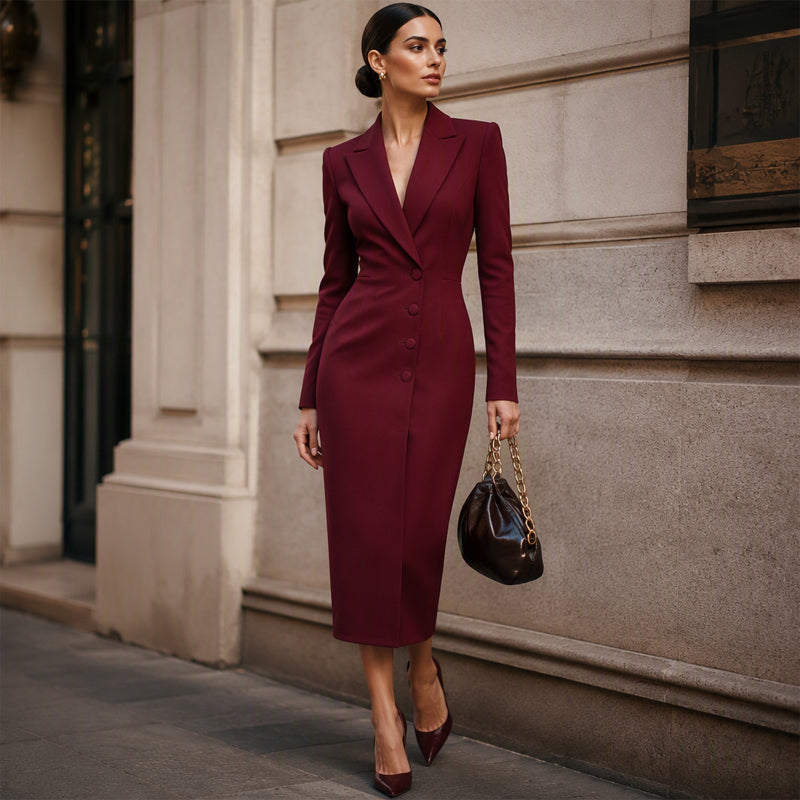 ⌛Limited-Time Offer-Women's Elegant Asymmetrical Single Breasted Blazer Dress