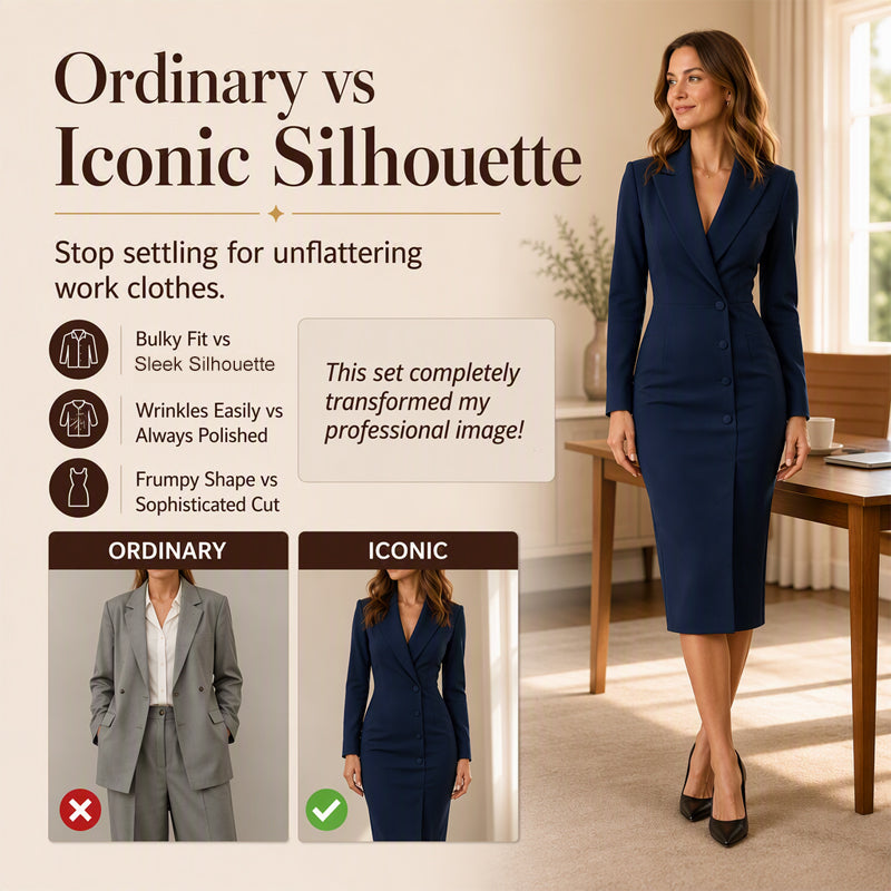 ⌛Limited-Time Offer-Women's Elegant Asymmetrical Single Breasted Blazer Dress